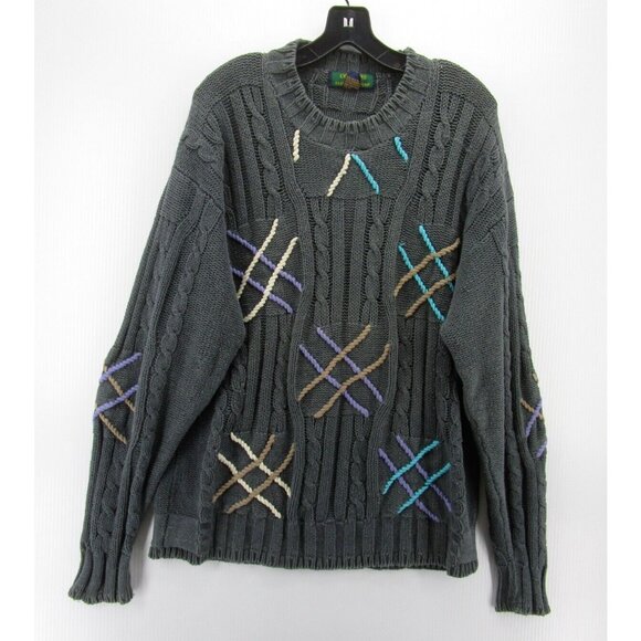 Alexander Julian Other - VINTAGE Colours Alexander Julian Sweater XL Linen Blend Pullover 90s